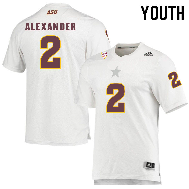 Youth #2 Lonyatta AlexanderArizona State Sun Devils College Football Jerseys Sale-White